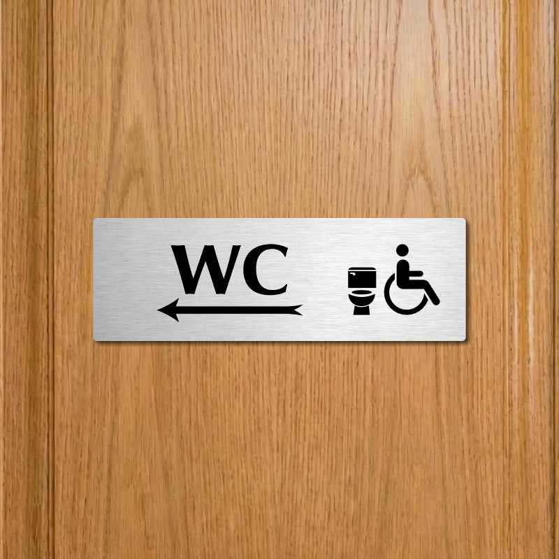 WC invalida vlevo, 200x66mm, zlatá popiska 